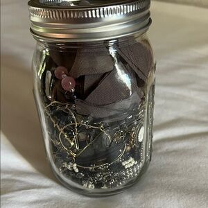 Elegant Brown and Silver Mason Jar Accent